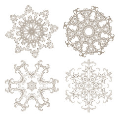 Geometric circular ornament set.