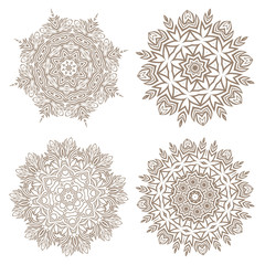 Geometric circular ornament set.