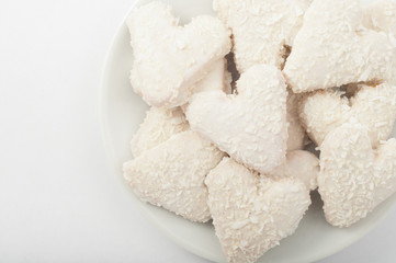 heart shaped cookies with white chocolate