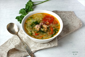 Щи с курицей.