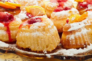 cupcakes in the shape of heart in powdered sugar