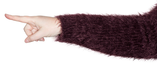 Frauenarm zeigt eine Geste