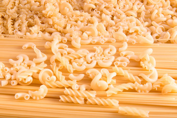 mix of raw pasta