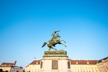 Equestrian monument of Archduke Charles on Heldenplatz, Vienna, Austria