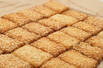 crispy biscuit with sesame seeds