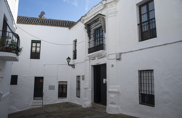 Obraz premium Calles de los pueblos blancos de Andalucía, Vejer de la Frontera, Cádiz