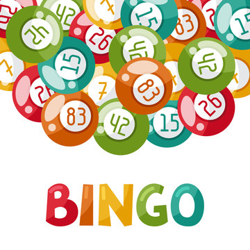 Bingo or lottery game illustration with balls