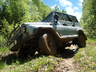 Russian Plain Road in the Siberia