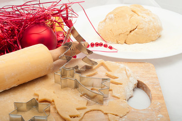 preparing Christmas cookies