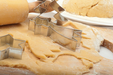 preparing Christmas cookies