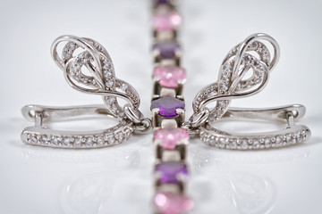Elegant silver earrings in the shape of a horseshoe
