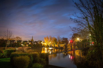 Weybridge area at night, London, UK