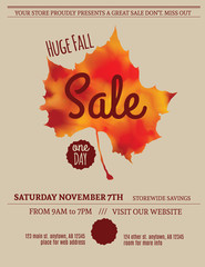 Huge Fall Sale minimalist flyer template - 95126876