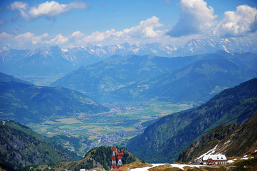 capped mountain peaks