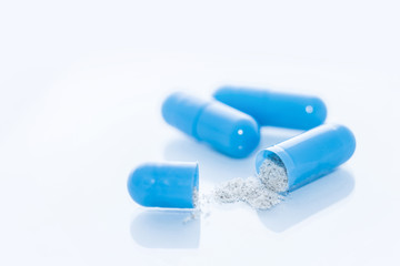 Opened blue capsule