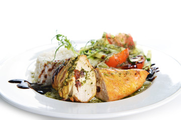 roasted chicken and  rice