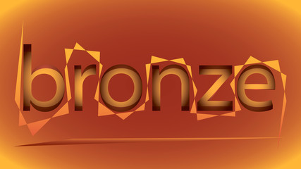 inscription with bronze snake on a yellow background flat