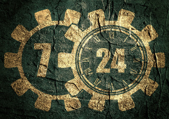 timing badge symbol 7, 24