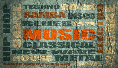 Obraz premium music relative words cloud