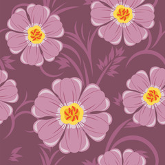 Fototapeta na wymiar Decorative floral background. Seamless pattern