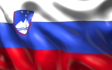 Fototapeta premium Flag of the Slovenia waving in the wind