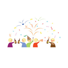 Young people celebrating New Year