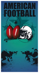american football grunge poster with scrimmage line