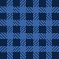 Blue lumberjack plaid seamless pattern, vector illustration