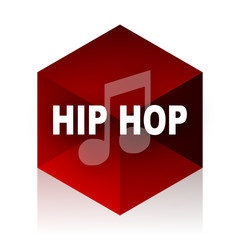 hip hop red cube 3d modern design icon on white background