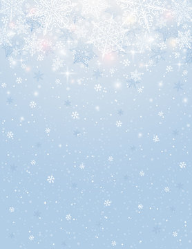 blue background with snowflakes, vector