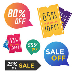 Sale Off vector tags label banner icons
