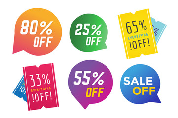 Sale Off vector tags label banner icons