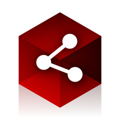 share red cube 3d modern design icon on white background