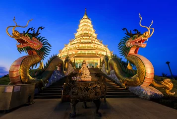 Muurstickers Monumentale tempel wat hyua pla kang (Chinese tempel) Chiang Rai, T © narathip12