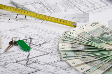 Architect plans construction project drawing, the cost of building a house

