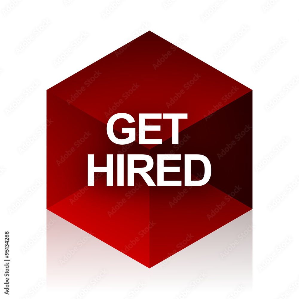 Poster get higreen red cube 3d modern design icon on white background