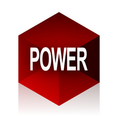 power red cube 3d modern design icon on white background