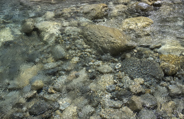 The clear mountain stream in Greece