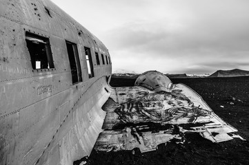 Flugzeugwrack auf Island