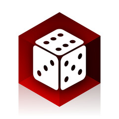 game red cube 3d modern design icon on white background