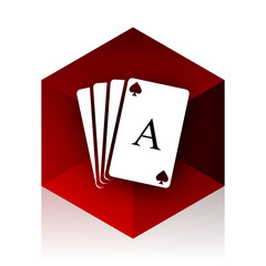 card red cube 3d modern design icon on white background