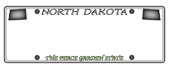 North Dakota License Plate - obrazy, fototapety, plakaty