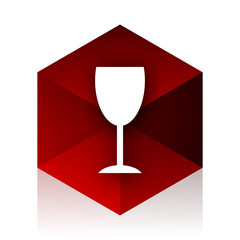 alcohol  red cube 3d modern design icon on white background