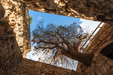 Looking up. Cave in Paphos. Cyprus