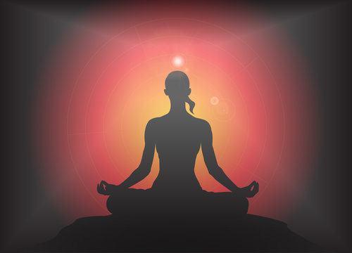 Yoga Lotus Pose Glare Background