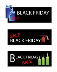 Engine Oil Packaging on Black Friday Sale Banners