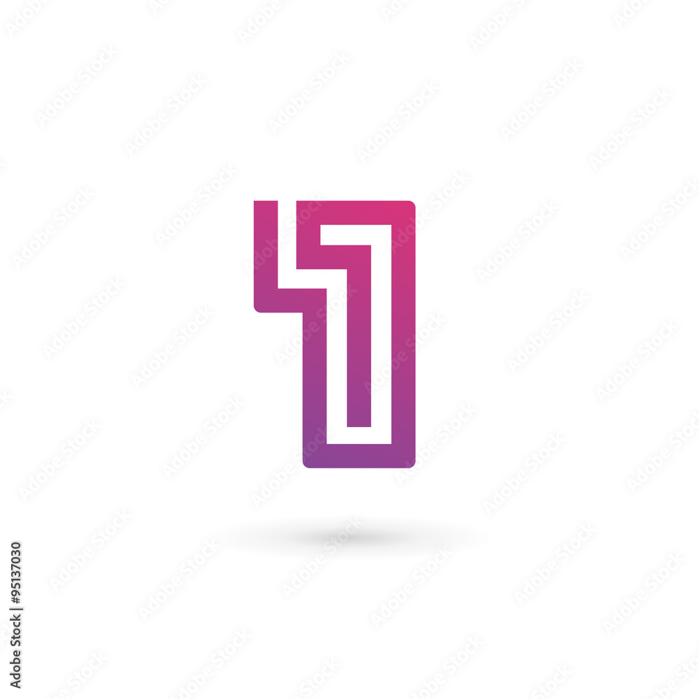 Wall mural number one 1 logo icon design template elements