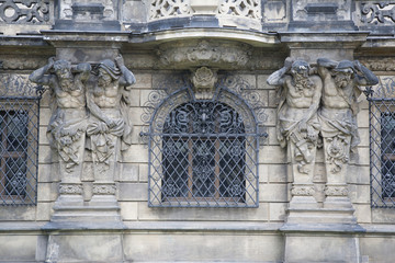 Detail on Exterior Wall of Dresden Castle, Saxony, Germany