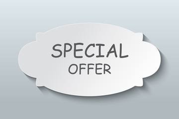 Paper cut label or banner