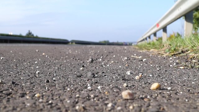 Freeway traffic ground point of view